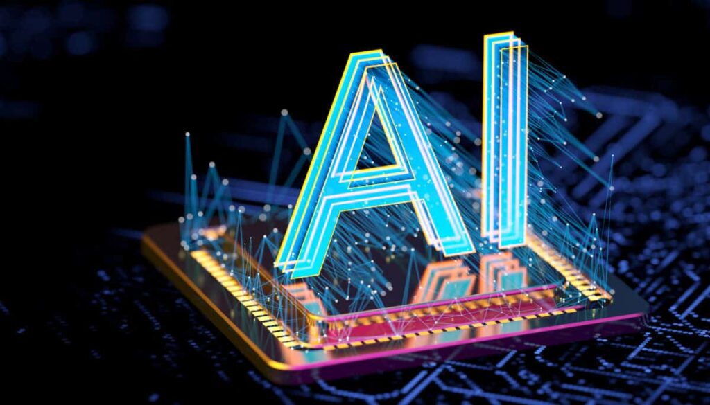 AI Could Make This Software Stock More Essential Digital background depicting innovative technologies in (AI) artificial systems, neural interfaces and internet machine learning technologies