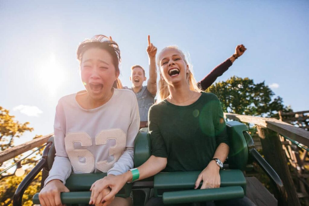 I’m Betting on MDA Space and Its $4 Billion Backlog people ride a downhill dip on a roller coaster