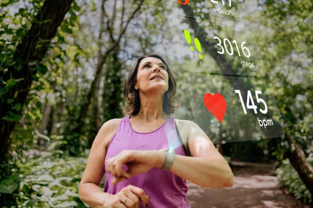 Turning 60 in 2027? Taking CPP Early Shrinks Your Cheque 36% runner checks her biodata on smartwatch